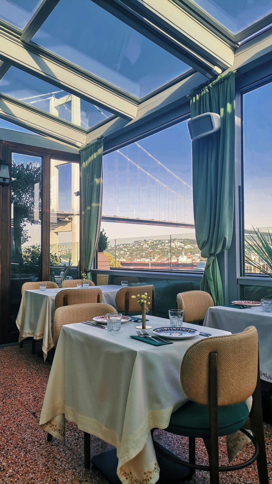 Elegant restaurant with a bosporus view